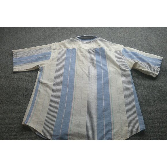 Steeplechase Shirt Men's L Blue White Striped Button-Down Causal *Read Preppy - Picture 2 of 14